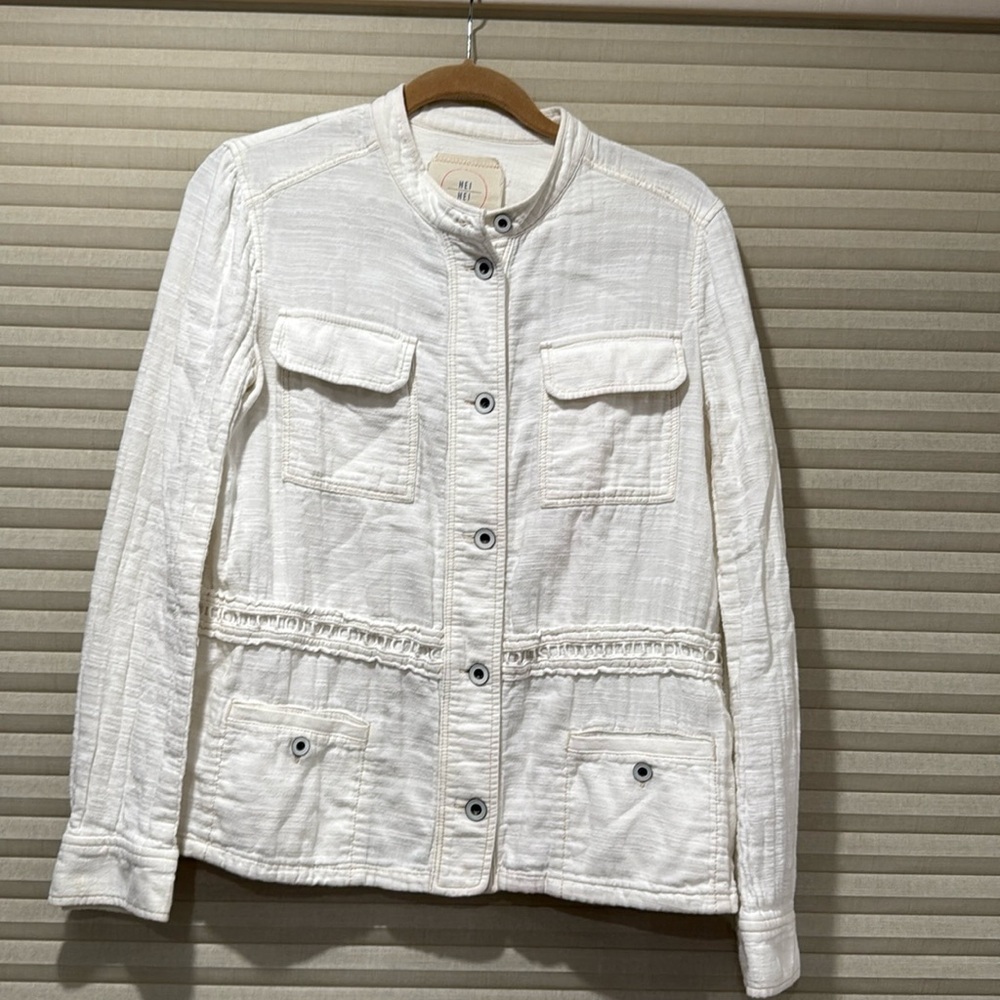 Hei Hei Women’s Cream Light Jacket Button Down